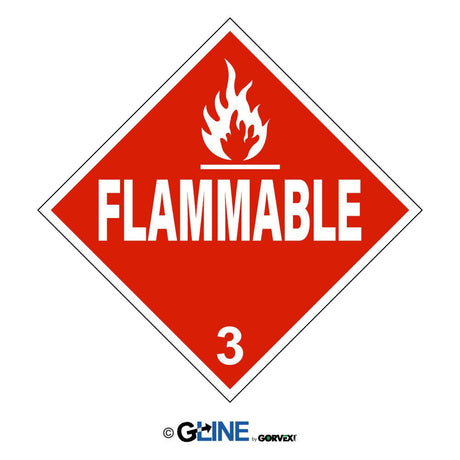 Flame Picto Flammable Liquid Blank - Class 3 Placard - Gorvex.com