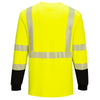 Portwest FR709 FR Class 3 Hi-Vis Long Sleeve T-Shirt with Black Bottom