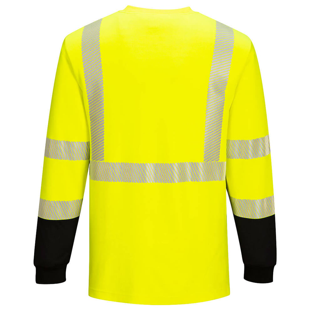 Portwest FR709 FR Class 3 Hi-Vis Long Sleeve T-Shirt with Black Bottom