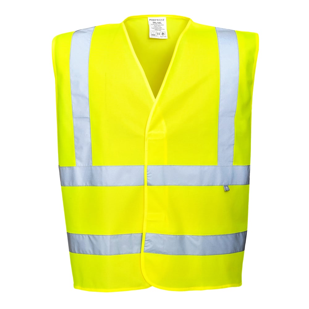 Portwest FR75 Series Hi Vis FR Solid Vest with Hook and Loop Closure