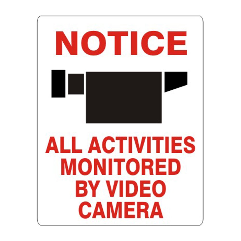 Notice Camera Picto All Activities Monitored by Video Camera Sign