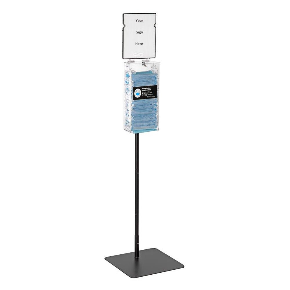 G - Line 4206 Free Standing Locking Face Mask Dispenser with Sign - Gorvex.com