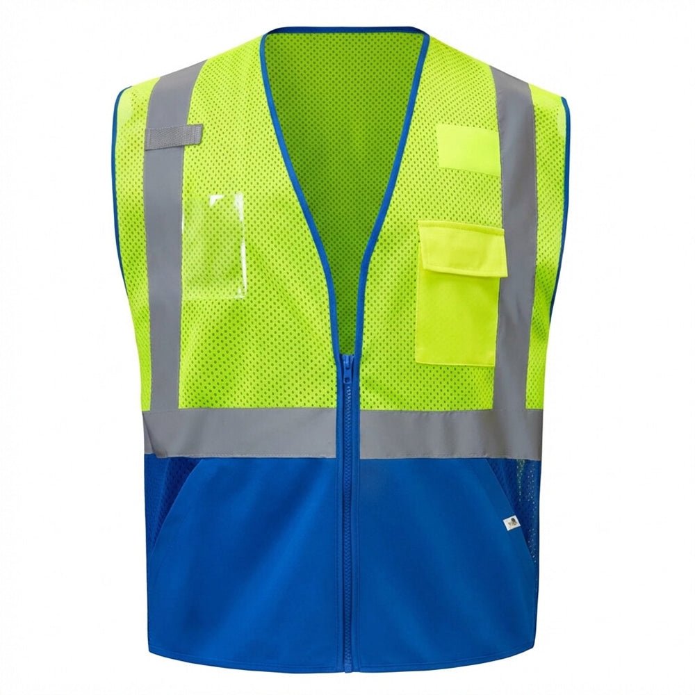 G - Line Eco - Friendly Class 2 Hi - Vis Vest with Colored Trim & Bottom - Gorvex.com