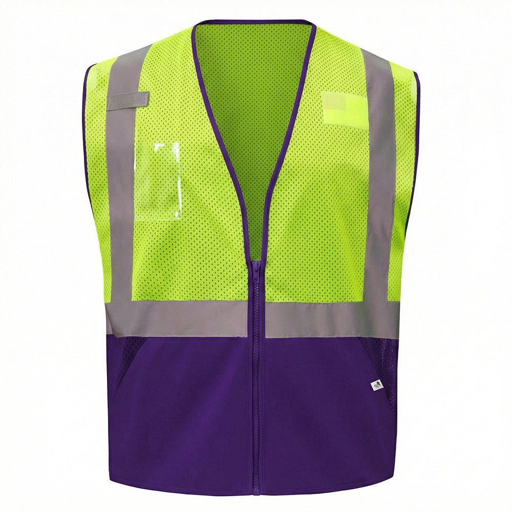 G - Line Eco - Friendly Class 2 Hi - Vis Vest with Colored Trim & Bottom - Gorvex.com