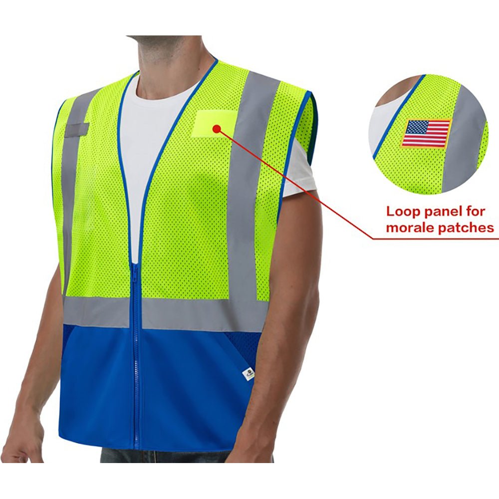 G - Line Eco - Friendly Class 2 Hi - Vis Vest with Colored Trim & Bottom - Gorvex.com