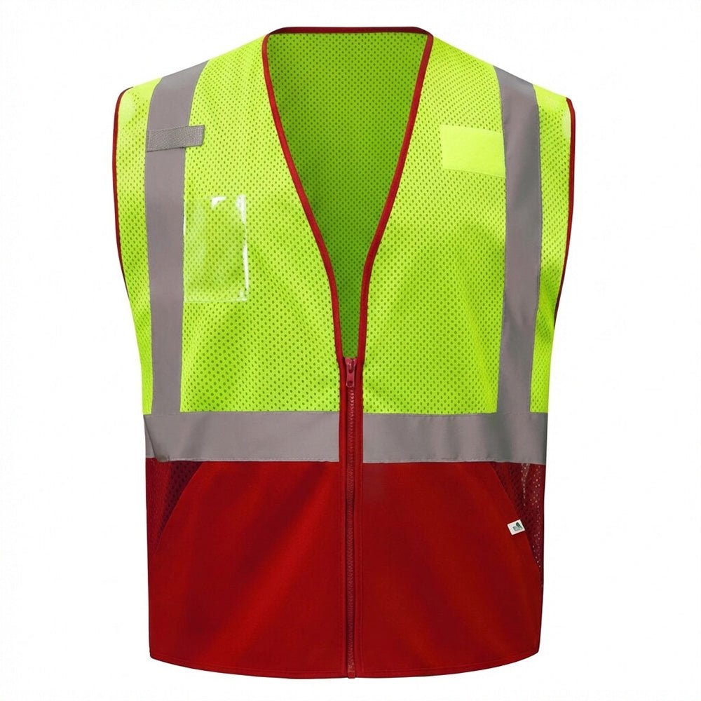 G - Line Eco - Friendly Class 2 Hi - Vis Vest with Colored Trim & Bottom - Gorvex.com