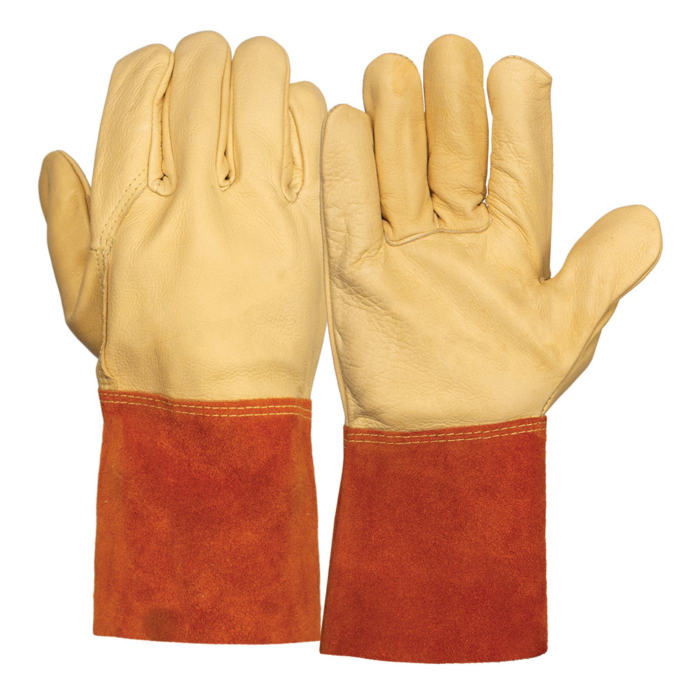 Pyramex GL6001W Premium Grain/Split Cowhide Wing Thumb Welding Gloves, 1 pair