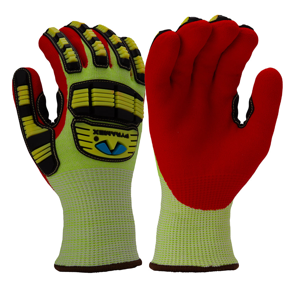 Pyramex GL612C Nitrile Sandy Dipped A5 Cut TPR Insulated Gloves, 1 pair
