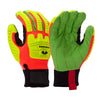 Pyramex GL803C Hi Vis Corded Cotton Palm Glove with TPR Knuckle, 1 pair