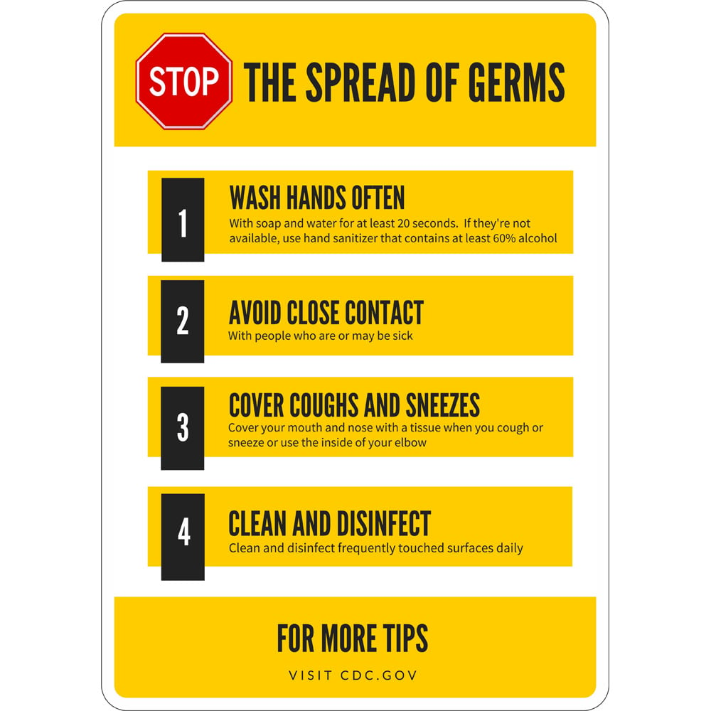 Stop the Spread of Germs - Germ and Virus Prevention Sign