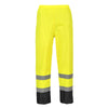 Portwest H444 Hi Vis Classic Contrast Rain Pants with Contrast Panel