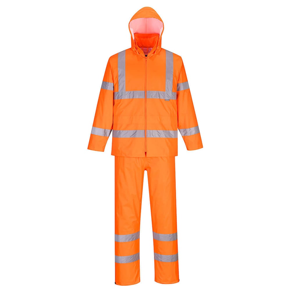 Portwest H448 Hi-Vis Packaway Rain Suit with Vented Back Yoke