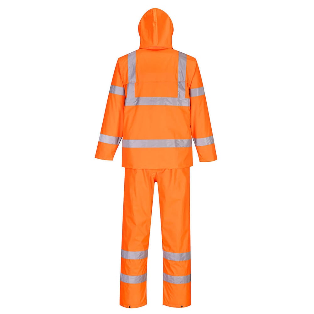 Portwest H448 Hi-Vis Packaway Rain Suit with Vented Back Yoke