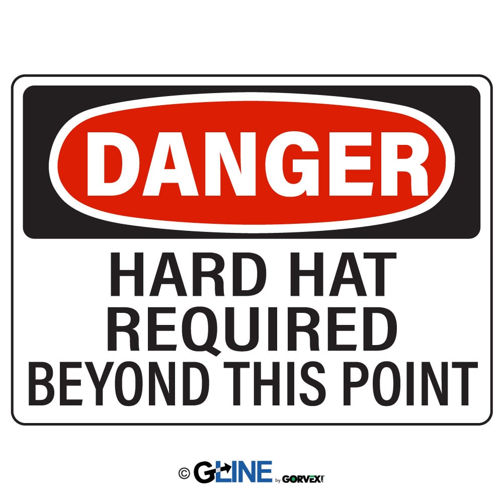 Hard Hat Required Beyond This Point - Danger Sign - Gorvex.com