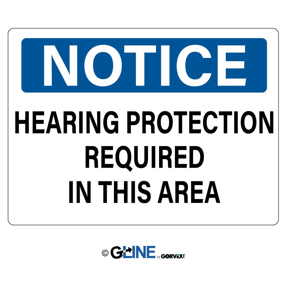 Hearing Protection Required In This Area - Notice Sign - Gorvex.com