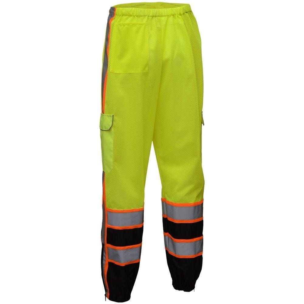 Hi - Vis Safety Mesh Pants with Black Bottom, Premium Class E - Gorvex.com