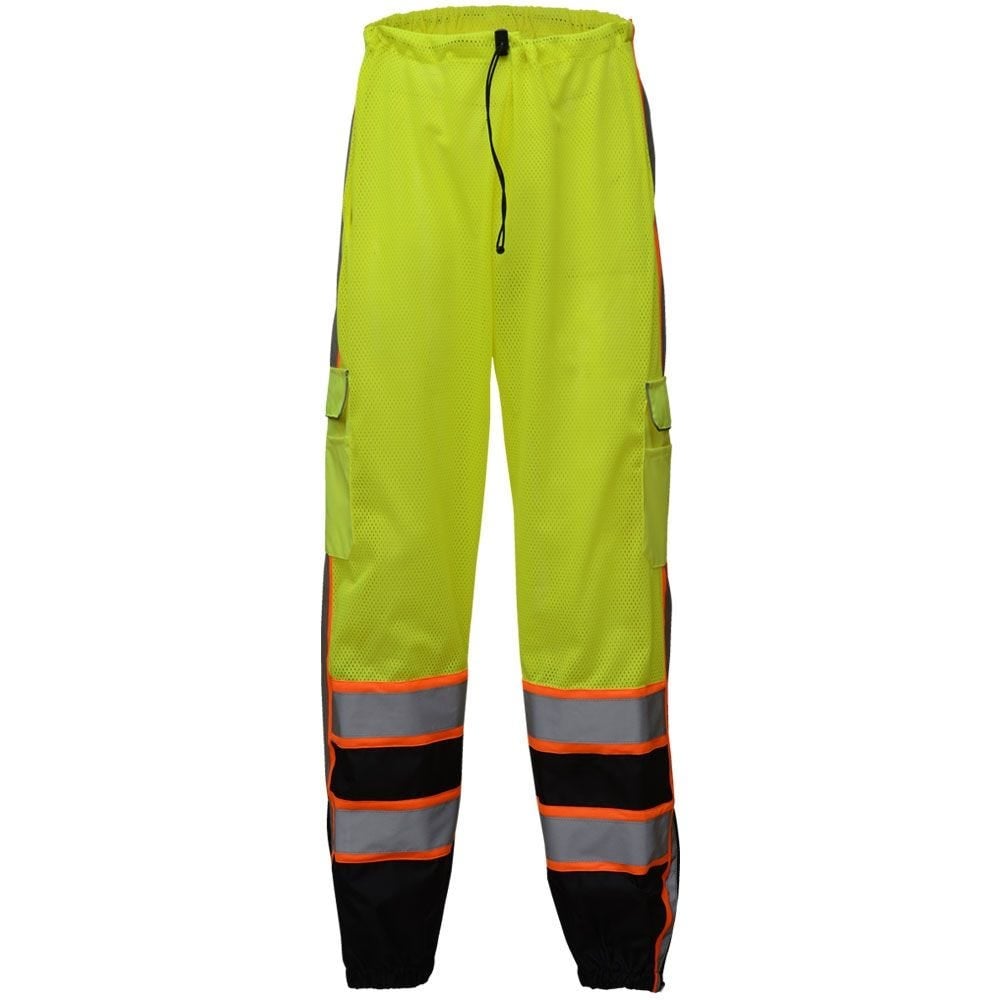 Hi - Vis Safety Mesh Pants with Black Bottom, Premium Class E - Gorvex.com