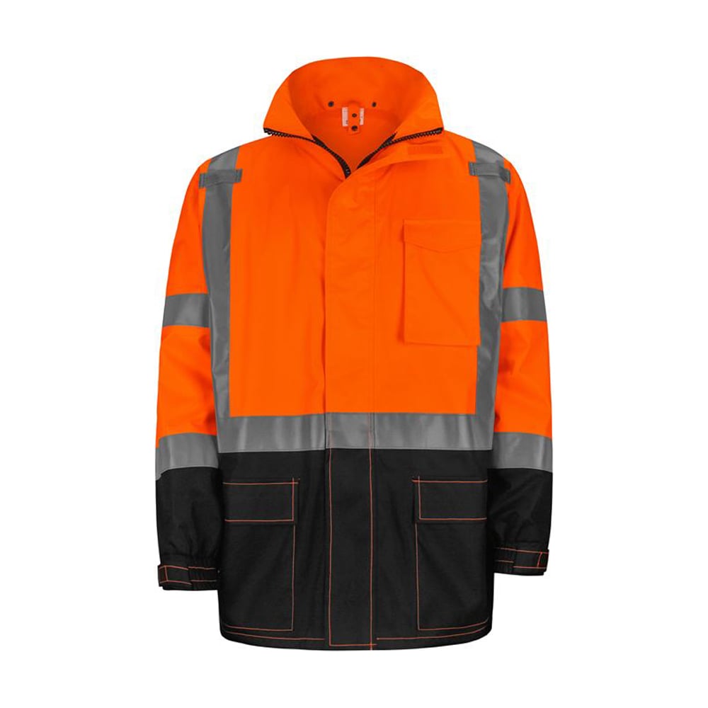 Hi - Vis Safety Rain Jacket, Hooded, Class 3 Premium - Gorvex.com