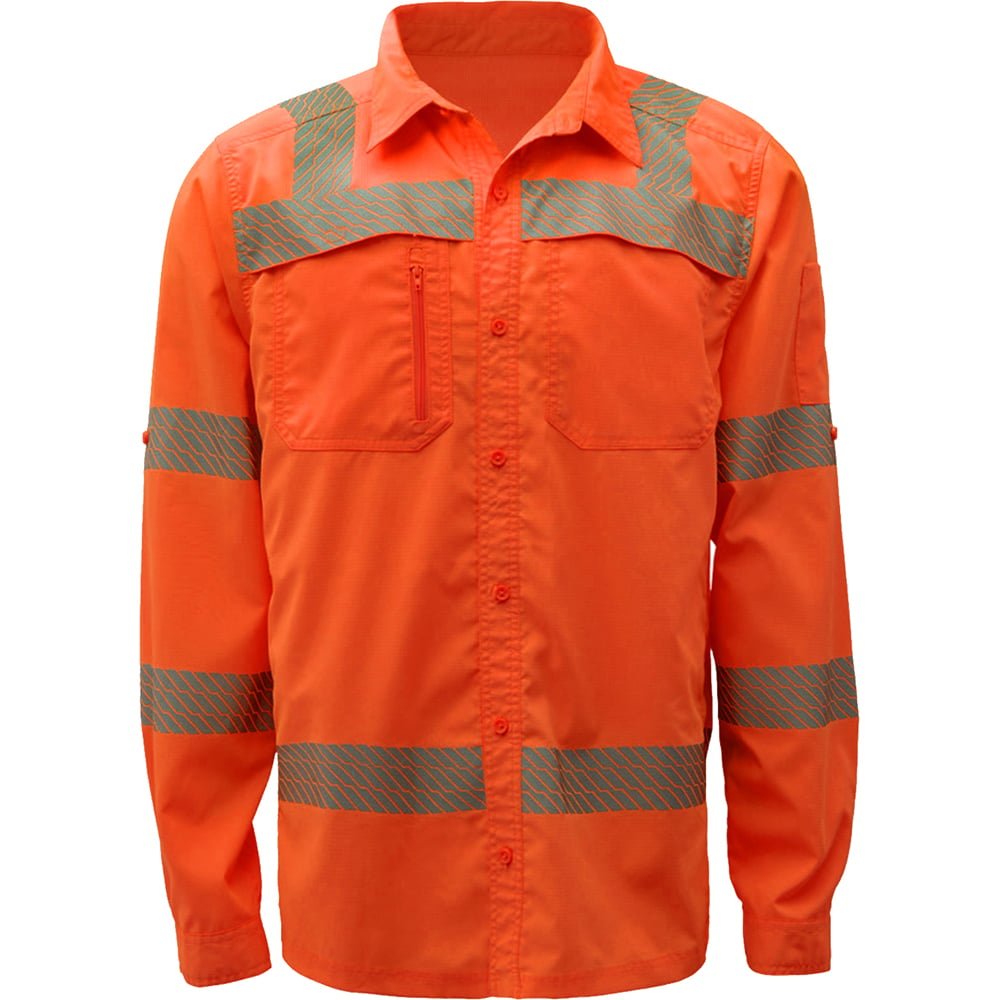 Hi - Vis Safety Shirt, Lightweight Button Down, Class 3 - Gorvex.com