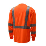 Hi - Vis Safety T-Shirt, Long Sleeve with Chest Pocket, Class 3 - Gorvex.com