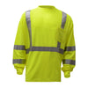 Hi - Vis Safety T-Shirt, Long Sleeve with Chest Pocket, Class 3 - Gorvex.com