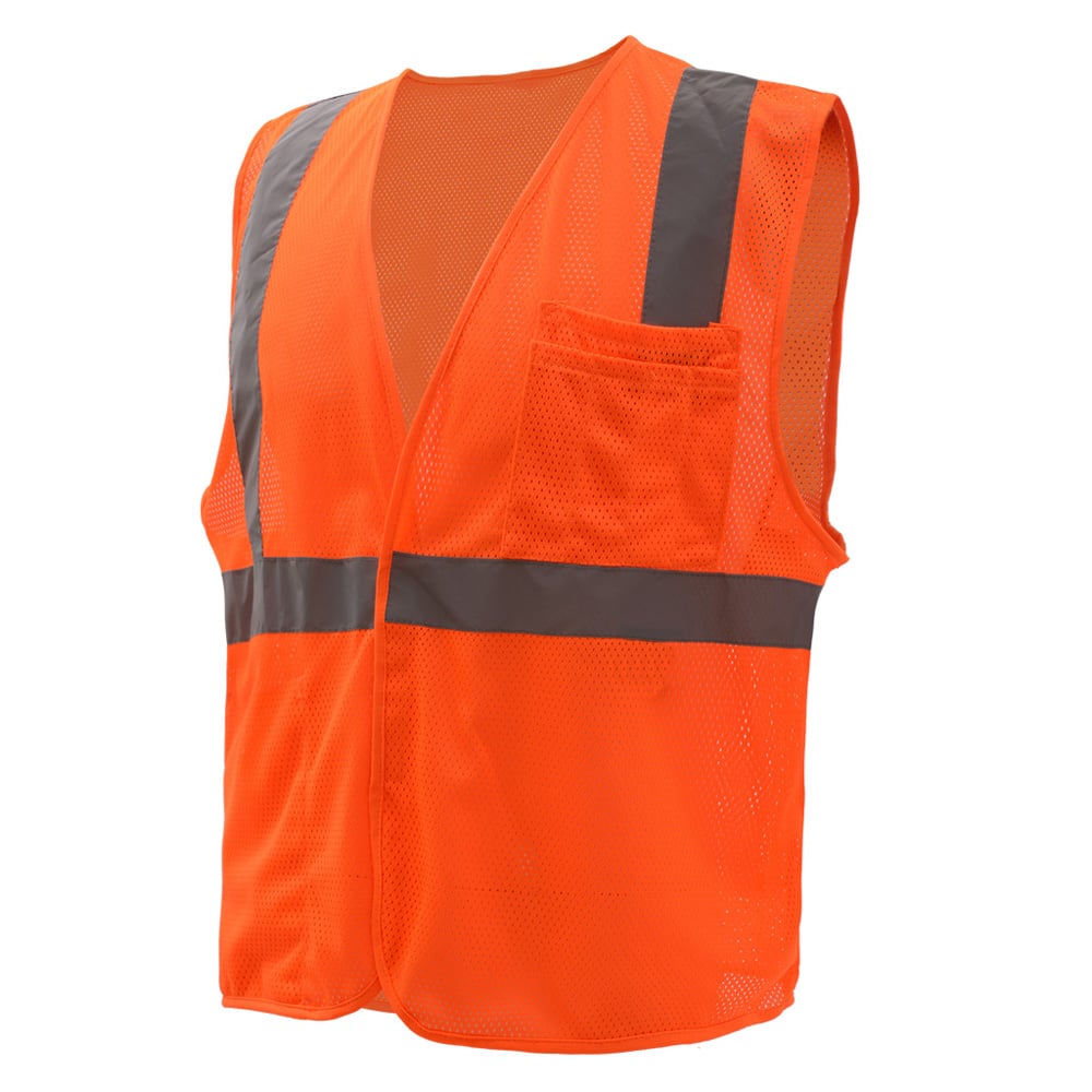 Hi - Vis Safety Vest, Mesh with Hook & Loop Closure, Standard Class 2 - Gorvex.com