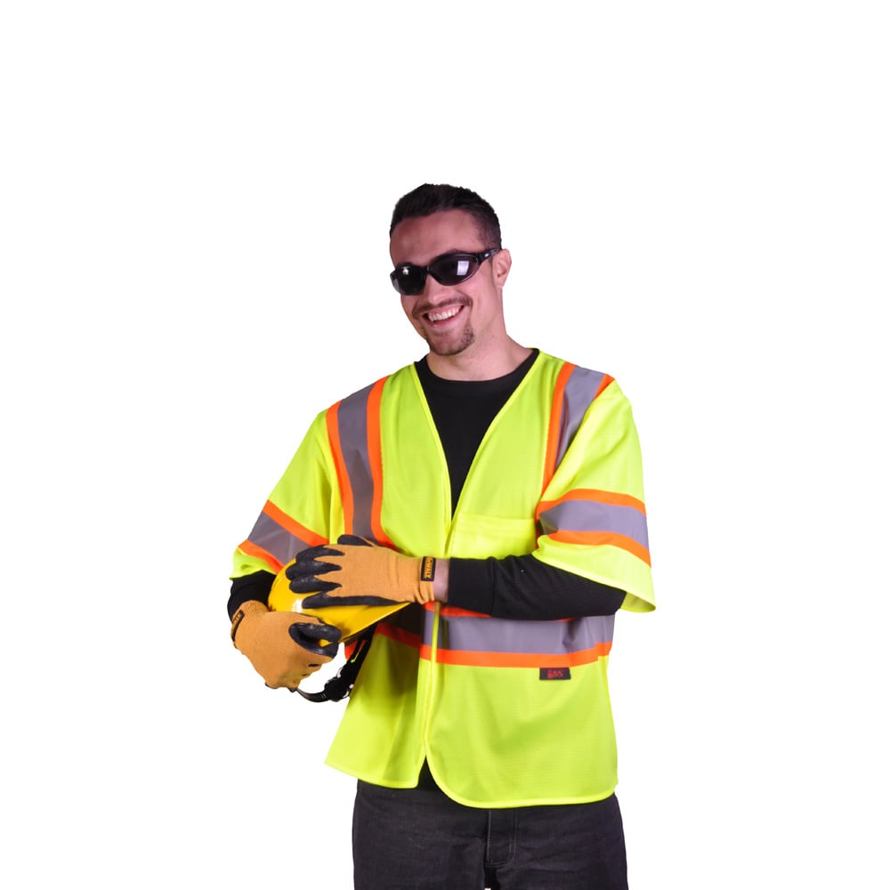 Hi - Vis Safety Vest, Two Tone Mesh Hook & Loop Closure, Standard Class 3 - Gorvex.com