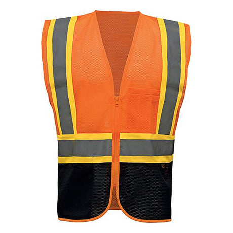 Hi - Vis Safety Vest, Two - Tone Mesh with Zipper Closure, Class 2 - Gorvex.com