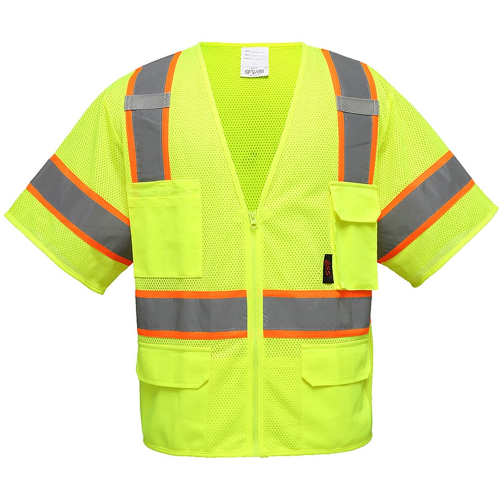 Hi - Vis Safety Vest with 6 Pockets, Premium Class 3 - Gorvex.com