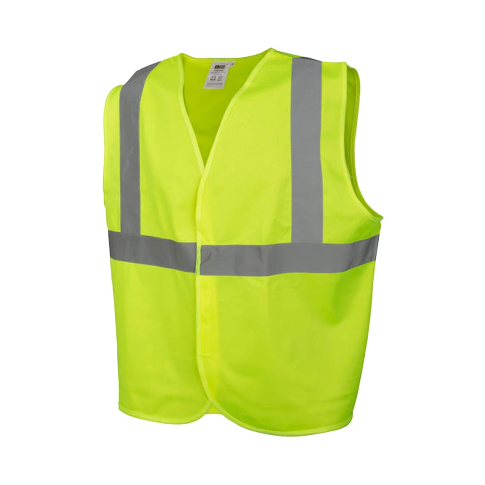 Hi Vis Solid Vest With 2" Reflective Tape/Hook & Loop Closure - Gorvex.com