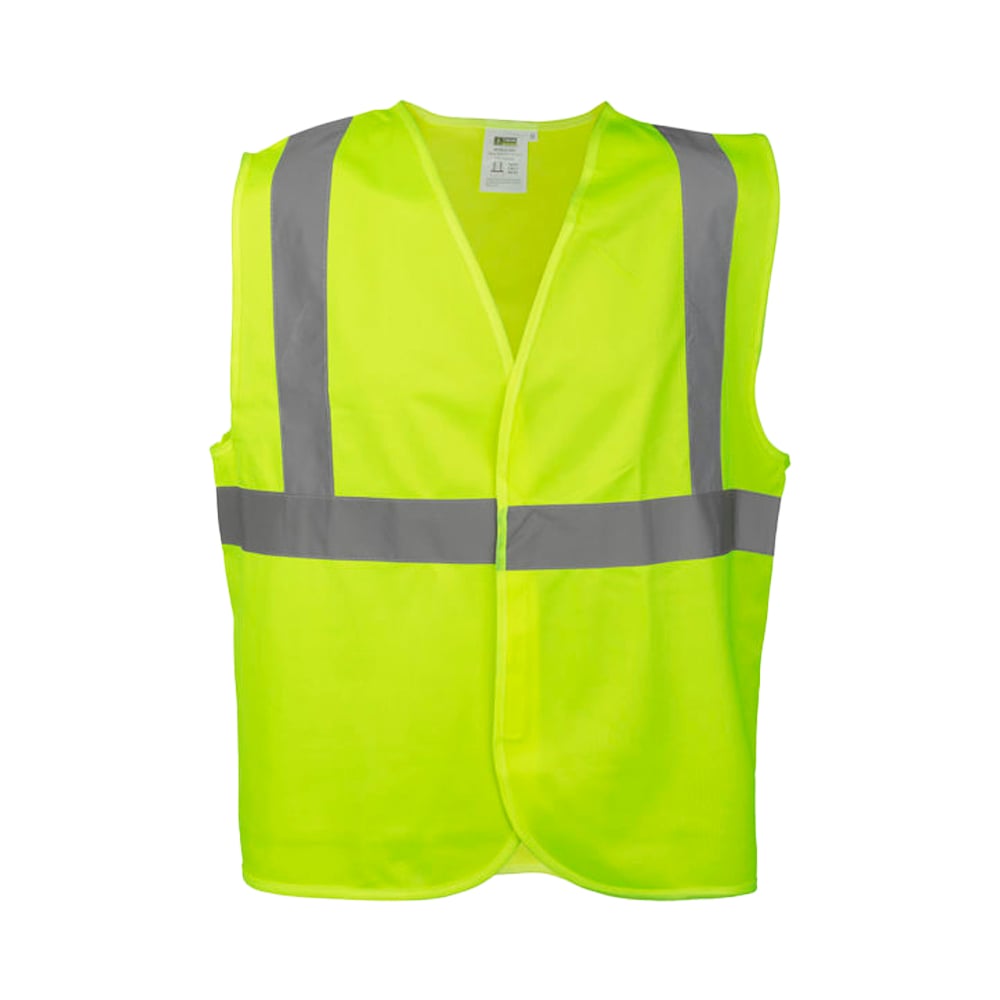 Hi Vis Solid Vest With 2" Reflective Tape/Hook & Loop Closure - Gorvex.com