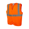 Hi Vis Solid Vest With 2" Reflective Tape/Hook & Loop Closure - Gorvex.com