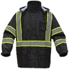 Hi - Vis Two - Tone Hooded Rain Jacket with Black Bottom, Premium Class 3 - Gorvex.com