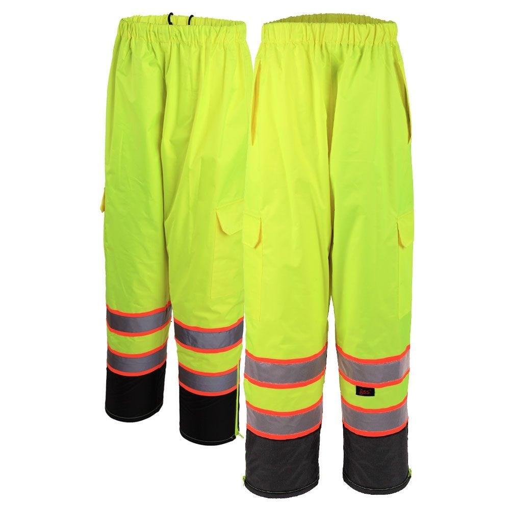 Hi - Vis Two - Tone Rain Pants with Black Bottom, Premium Class E - Gorvex.com