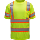 Hi - Vis Two - Tone Safety T-Shirt with Chest Pocket, Class 3 - Gorvex.com