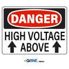 High Voltage Above With Up Arrows - Danger Sign, 10x14, Plastic - Gorvex.com