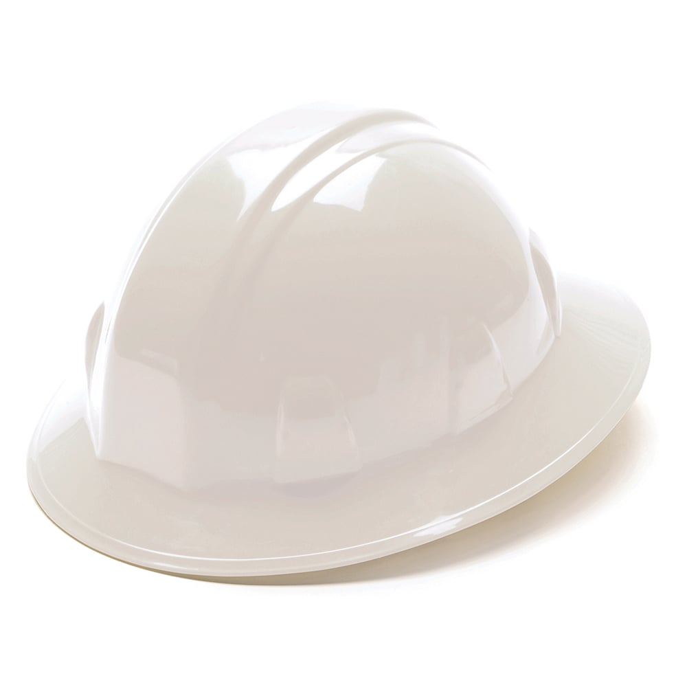 Pyramex SL Series Full Brim Hard Hat, 4 Pt Ratchet Suspension