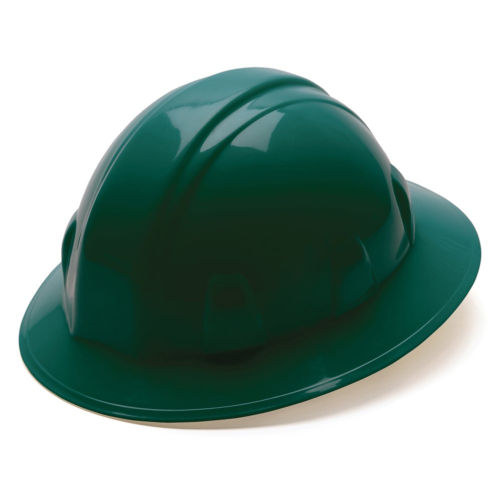 Pyramex SL Series Full Brim Hard Hat, 4 Pt Ratchet Suspension