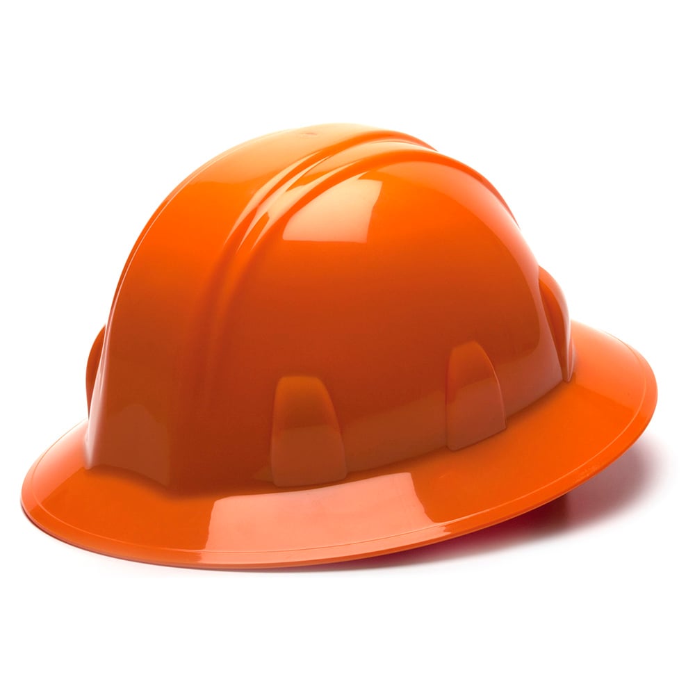 Pyramex SL Series Full Brim Hard Hat, 4 Pt Ratchet Suspension