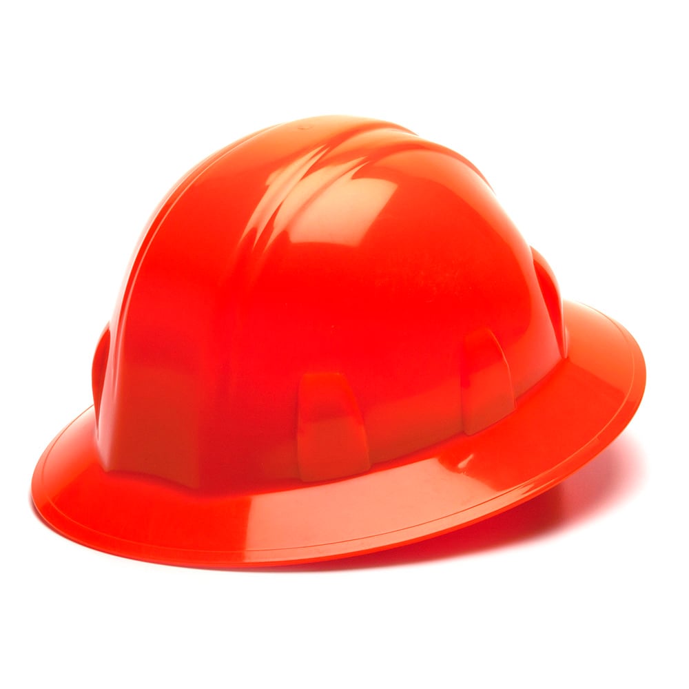 Pyramex SL Series Full Brim Hard Hat, 4 Pt Ratchet Suspension