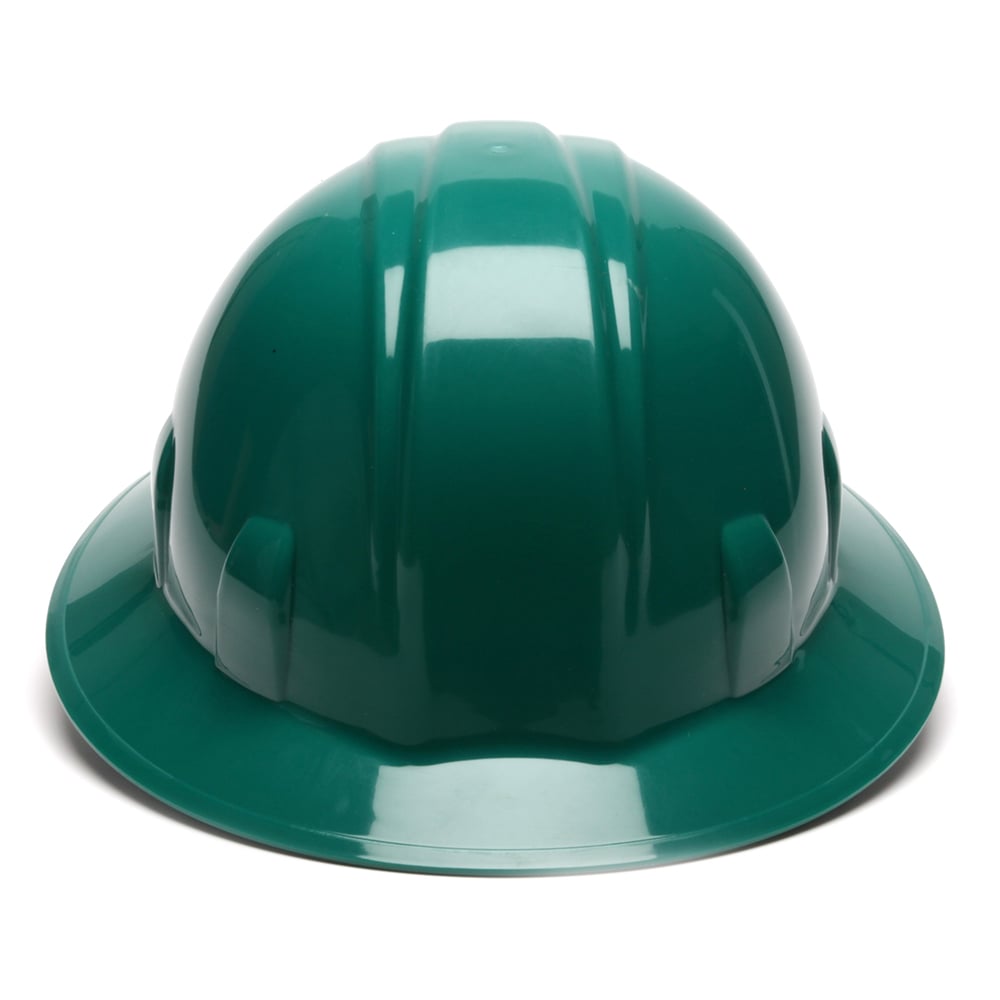 Pyramex Full Brim Hard Hat, 6 Pt Ratchet Suspension