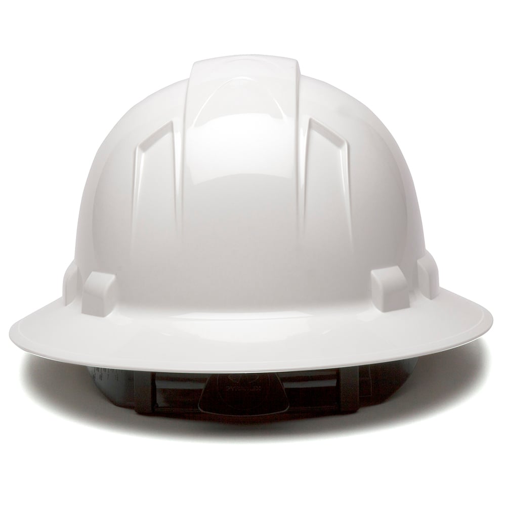 Pyramex Ridgeline Full Brim Hard Hat, 4 Pt Ratchet Suspension