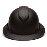 Pyramex Ridgeline Vented Graphite Full Brim Hard Hat, 4 Point Ratchet, Black Graphite