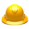 Pyramex Ridgeline Vented Full Brim Hard Hat, 4 Pt Ratchet Suspension