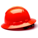 Pyramex Ridgeline Vented Full Brim Hard Hat, 4 Pt Ratchet Suspension