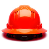 Pyramex Ridgeline Vented Full Brim Hard Hat, 4 Pt Ratchet Suspension