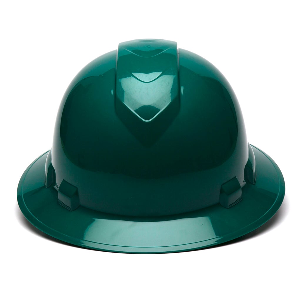 Pyramex Ridgeline Full Brim Hard Hat, 6 Pt Ratchet Suspension