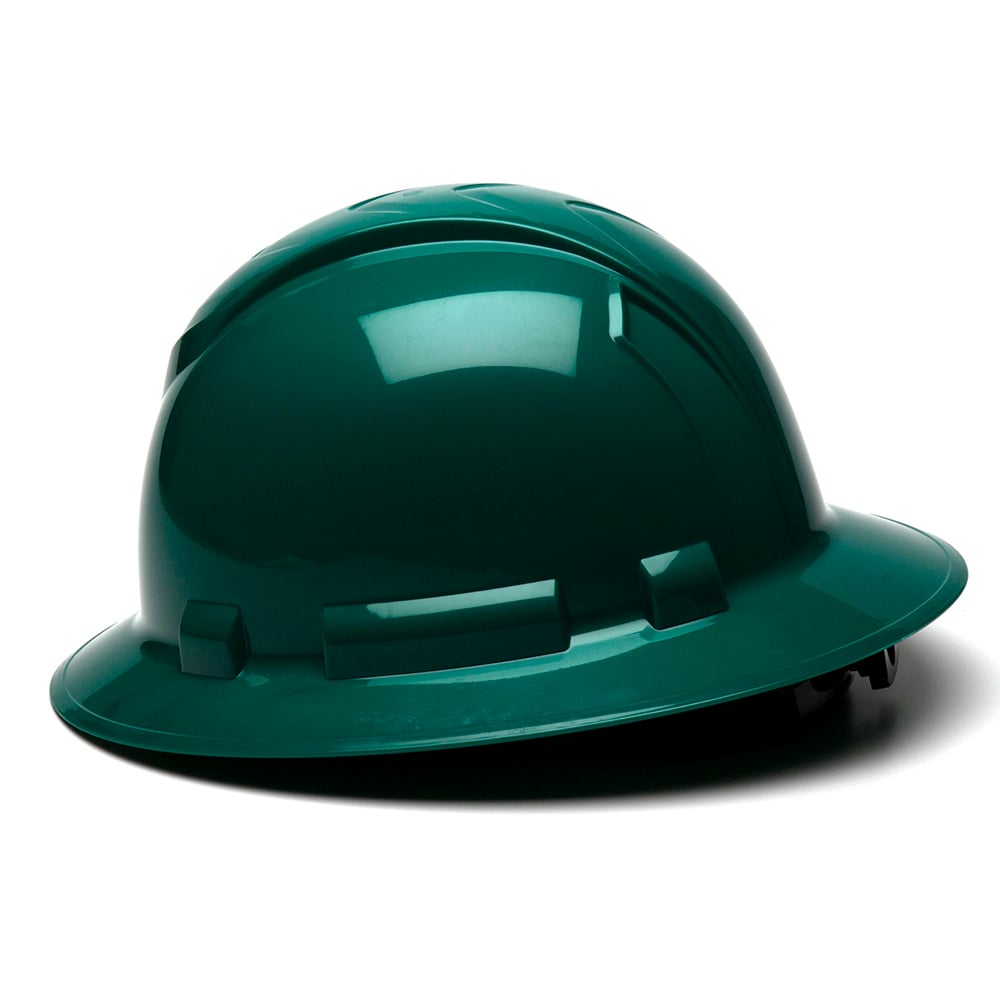 Pyramex Ridgeline Full Brim Hard Hat, 6 Pt Ratchet Suspension