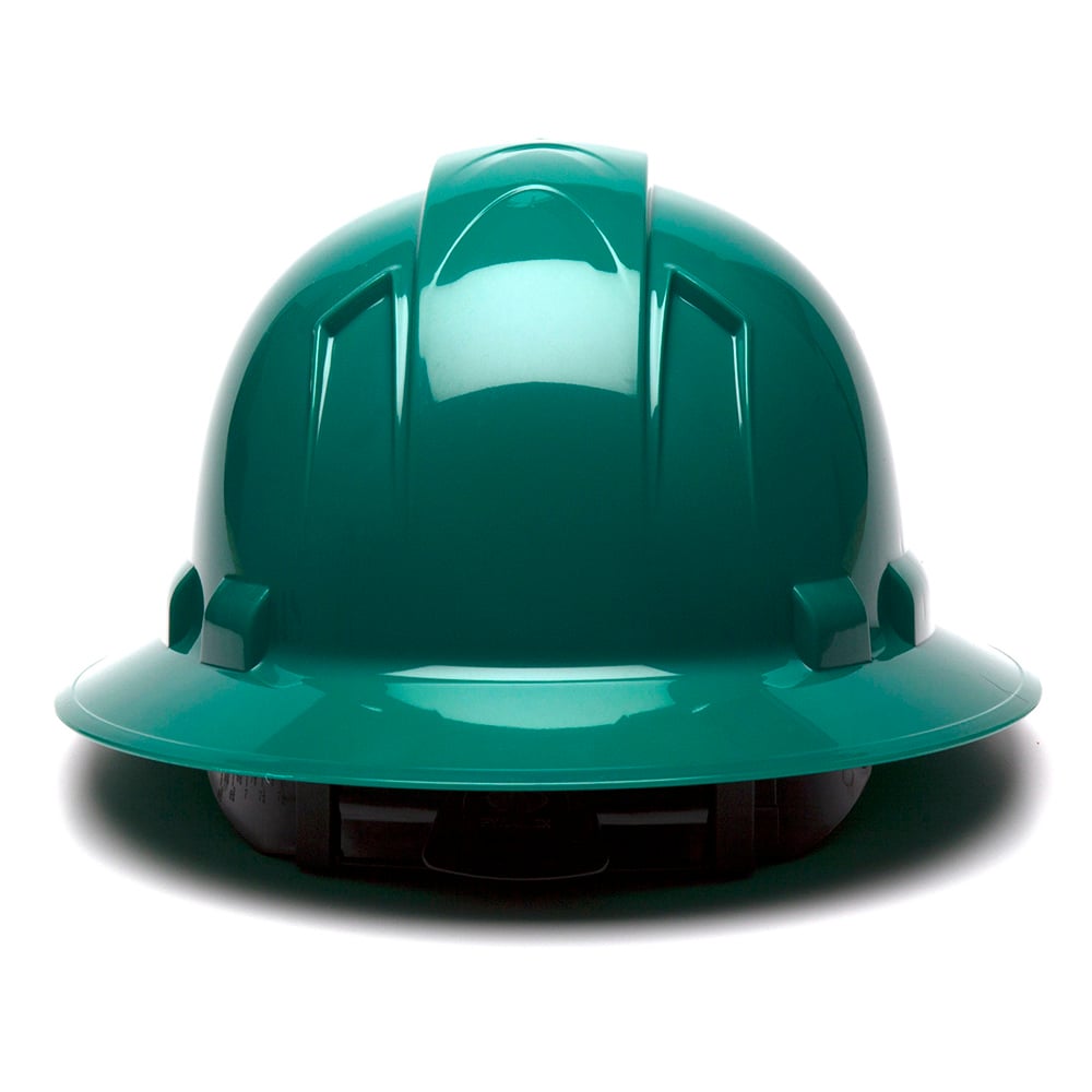 Pyramex Ridgeline Full Brim Hard Hat, 6 Pt Ratchet Suspension