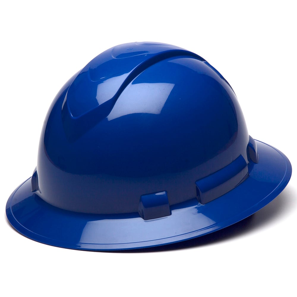 Pyramex Ridgeline Full Brim Hard Hat, 6 Pt Ratchet Suspension